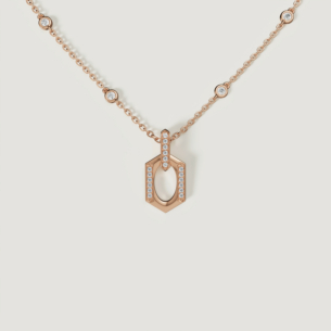 Links 18K Rose Gold Necklace With Diamonds