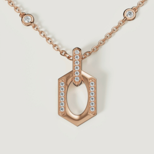 Links 18K Rose Gold Necklace With Diamonds