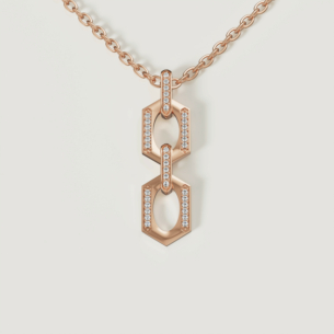 Links 18k Rose Gold Diamond Necklace