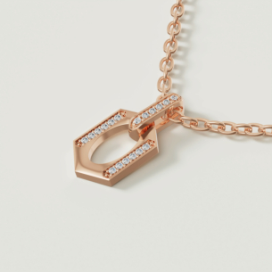 Links 18k Rose Gold Diamond Necklace