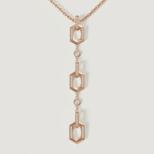 Links 18k Rose Gold Diamond Necklace