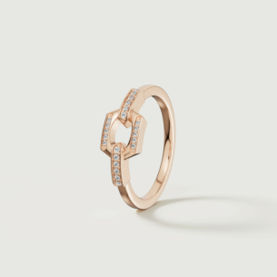 Links 18k Rose Gold Diamond Ring