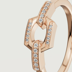 Links 18k Rose Gold Diamond Ring
