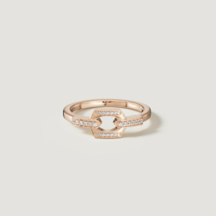 Links 18k Rose Gold Diamond Ring