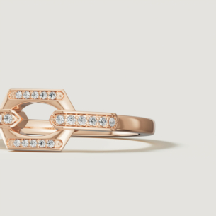 Links 18k Rose Gold Diamond Ring
