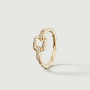 Links 18k Yellow Gold Diamond Ring