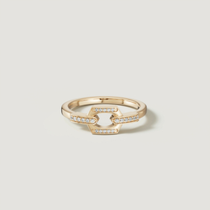Links 18k Yellow Gold Diamond Ring