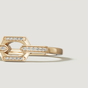 Links 18k Yellow Gold Diamond Ring