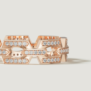 Links 18k Rose Gold Diamond Ring