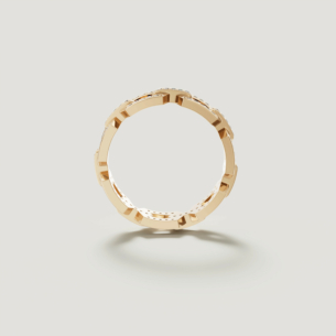 Links 18k Yellow Gold Diamond Ring