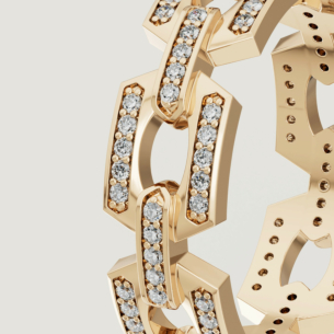 Links 18k Yellow Gold Diamond Ring