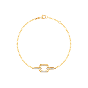 Links Single Diamond Motif Bracelet in 18K Yellow Gold