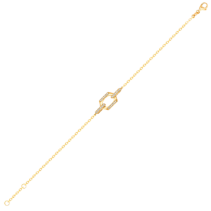 Links Single Diamond Motif Bracelet in 18K Yellow Gold