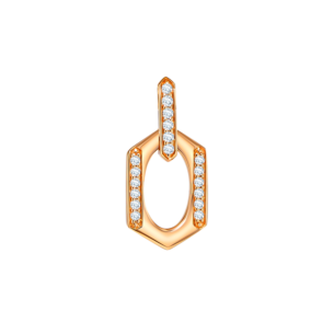 Links Drop Earring Single Diamond Motif in 18K Rose Gold 