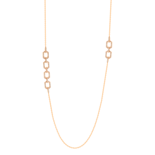 Links Long Necklace in 18K Rose Gold  With Diamonds