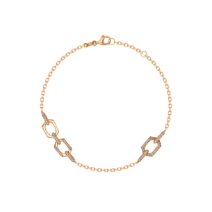 Links Single & Double Diamond Motif Bracelet in 18K Rose Gold