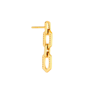 Links Drop Earring Double Diamond Motif in 18K Yellow Gold 