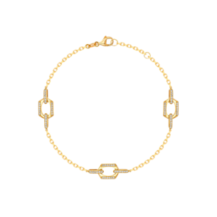 Links Trio Diamond Motif Bracelet in 18K Yellow Gold