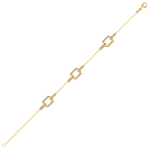 Links Trio Diamond Motif Bracelet in 18K Yellow Gold