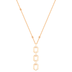 Links Pendant Chain Necklace in 18K Rose Gold With Diamonds