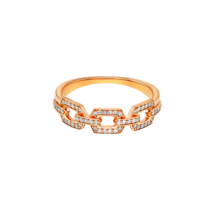 Links Trio Diamond Motif Ring 18K Rose Gold