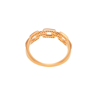 Links Trio Diamond Motif Ring 18K Rose Gold