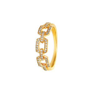 Links Trio Diamond Motif Ring 18K Yellow Gold