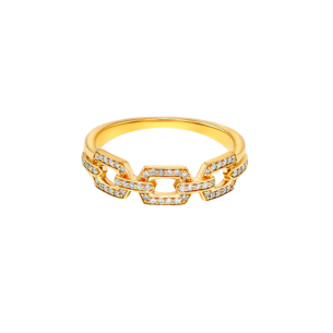 Links Trio Diamond Motif Ring 18K Yellow Gold