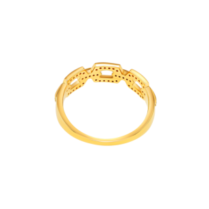 Links Trio Diamond Motif Ring 18K Yellow Gold