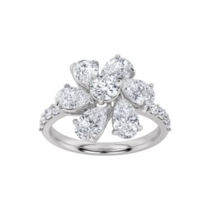 Gaia Luxe Fashion 18k White Gold Lab-Grown Diamond Ring