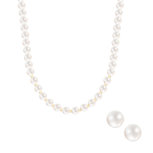 Kiku Pearl Necklace and Earrings Set