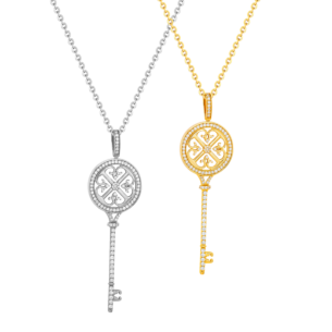 Mother Daughter Lace Key 2 Necklace Set Large 