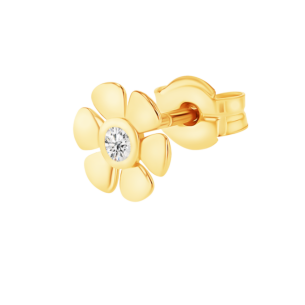 Ara Six Petals Flower Diamond Earrings In 18K Yellow Gold   