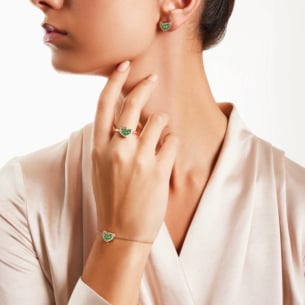 Dome Mosaic 18k Yellow Gold Peridot, Tsavorite, Emerald and Diamond Necklace