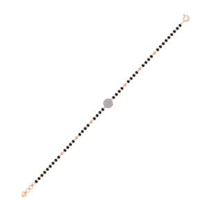 Mangalsutra Bracelet with Diamonds and Black beads