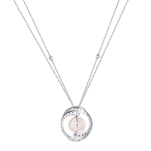 Orana Wave Australian pearl & diamond pendant in 18K  gold  