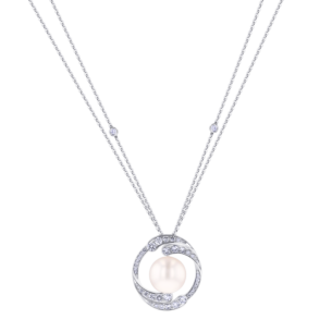 Orana Wave Australian pearl & diamond pendant in 18K  gold  