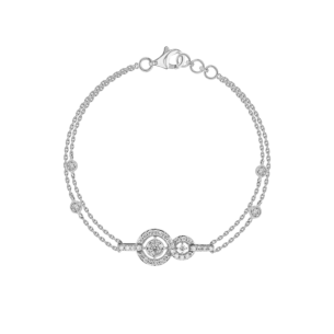 OSE  Bracelet in 18K White Gold Studded  with   Round Diamonds