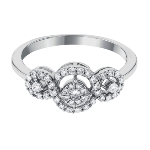 OSE Rings in 18K White Gold Studded  with   Round Diamonds