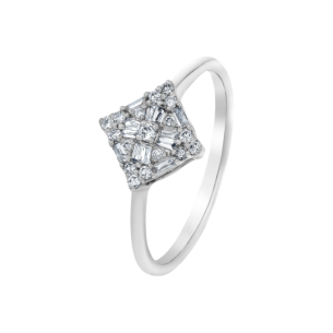 OneSixEight Square Shaped Diamond Ring 18K White Gold
