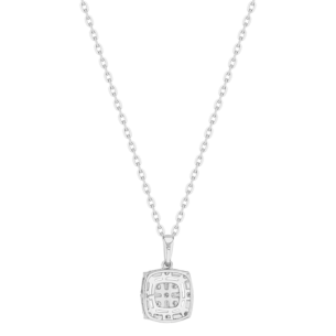 OneSixEight Cushion Shaped Diamond Pendant Chain 18K White Gold
