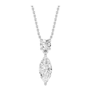 Gaia Luxe Fashion 18k White Gold Lab-Grown Diamond Pendant
