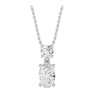 Gaia Luxe Fashion 18k White Gold Lab-Grown Diamond Pendant