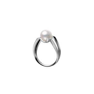 Mikimoto M Collection, Akoya Pearl and Diamond Ring in 18K White Gold