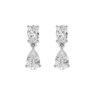 Gaia Luxe Fashion 18k White Gold  Lab-Grown Diamond Earrings