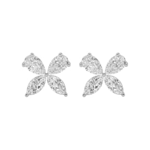 Gaia Luxe Fashion 18k White Gold Lab-Grown Diamond Earrings