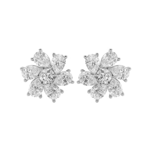 Gaia Luxe Fashion 18k White Gold Lab-Grown Diamond Earrings