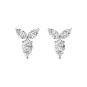 Gaia Luxe Fashion 18k White Gold Lab-Grown Diamond Earrings