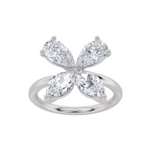 Gaia Luxe Fashion 18k White Gold Lab-Grown Diamond Ring