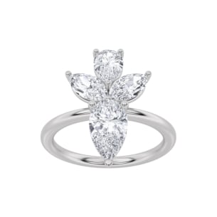 Gaia Luxe Fashion 18k White Gold Lab-Grown Diamond Ring